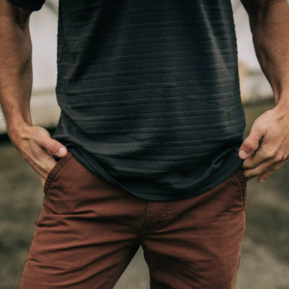 The Polo in Dark Charcoal Jacquard