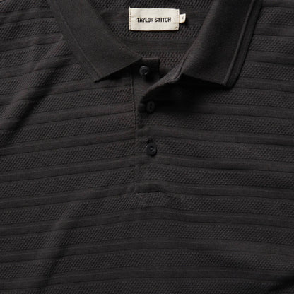 The Polo in Dark Charcoal Jacquard