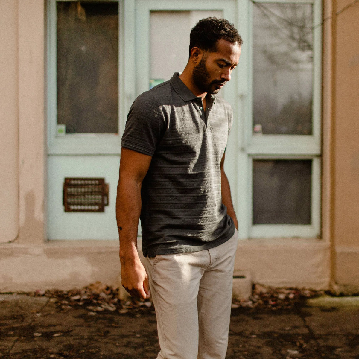 The Polo in Dark Slate Jacquard