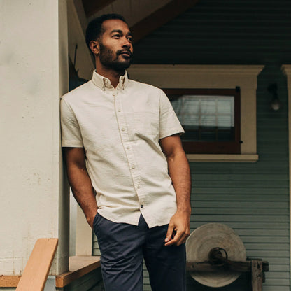 The Short Sleeve Jack in Natural Seersucker