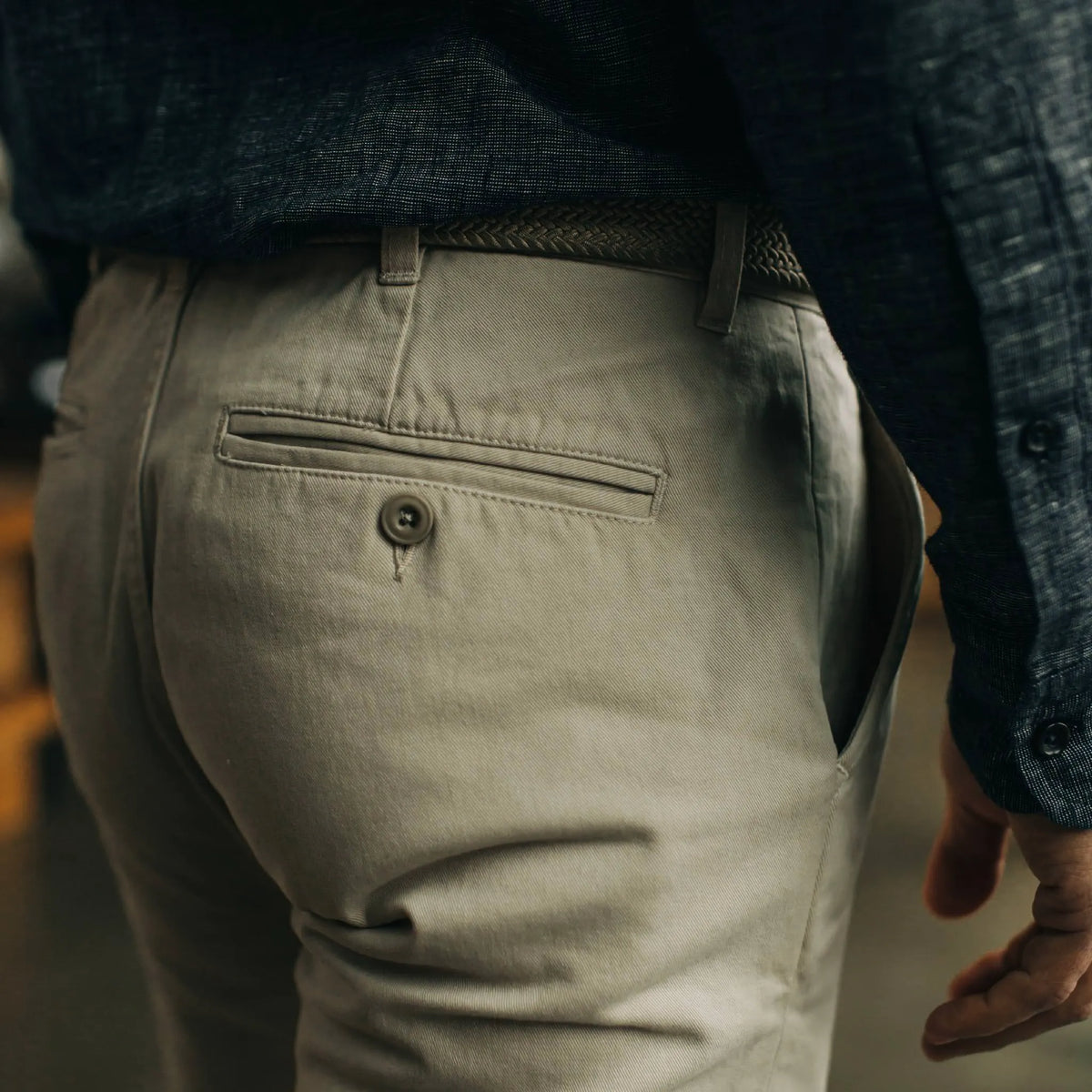 The Slim Foundation Pant in Organic Stone