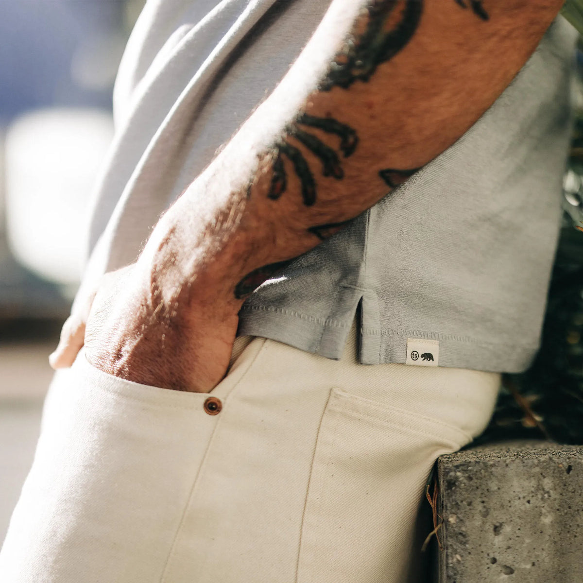 The Cotton Hemp Polo in Tradewinds