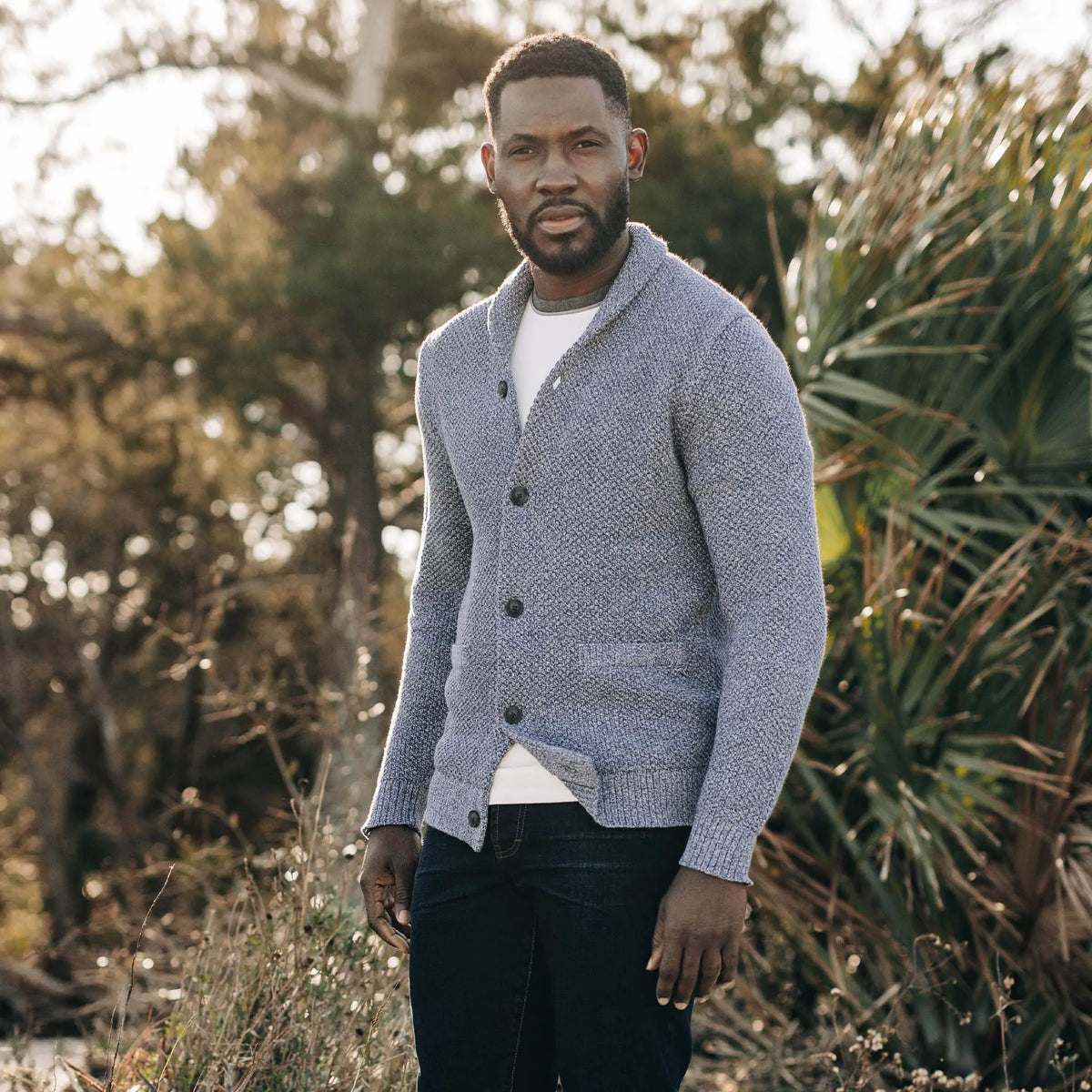 The Crawford Sweater in Blue Melange