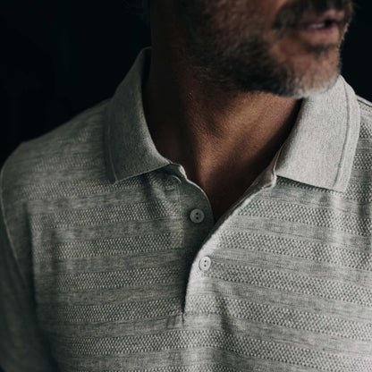 The Jacquard Polo in Ash Heather