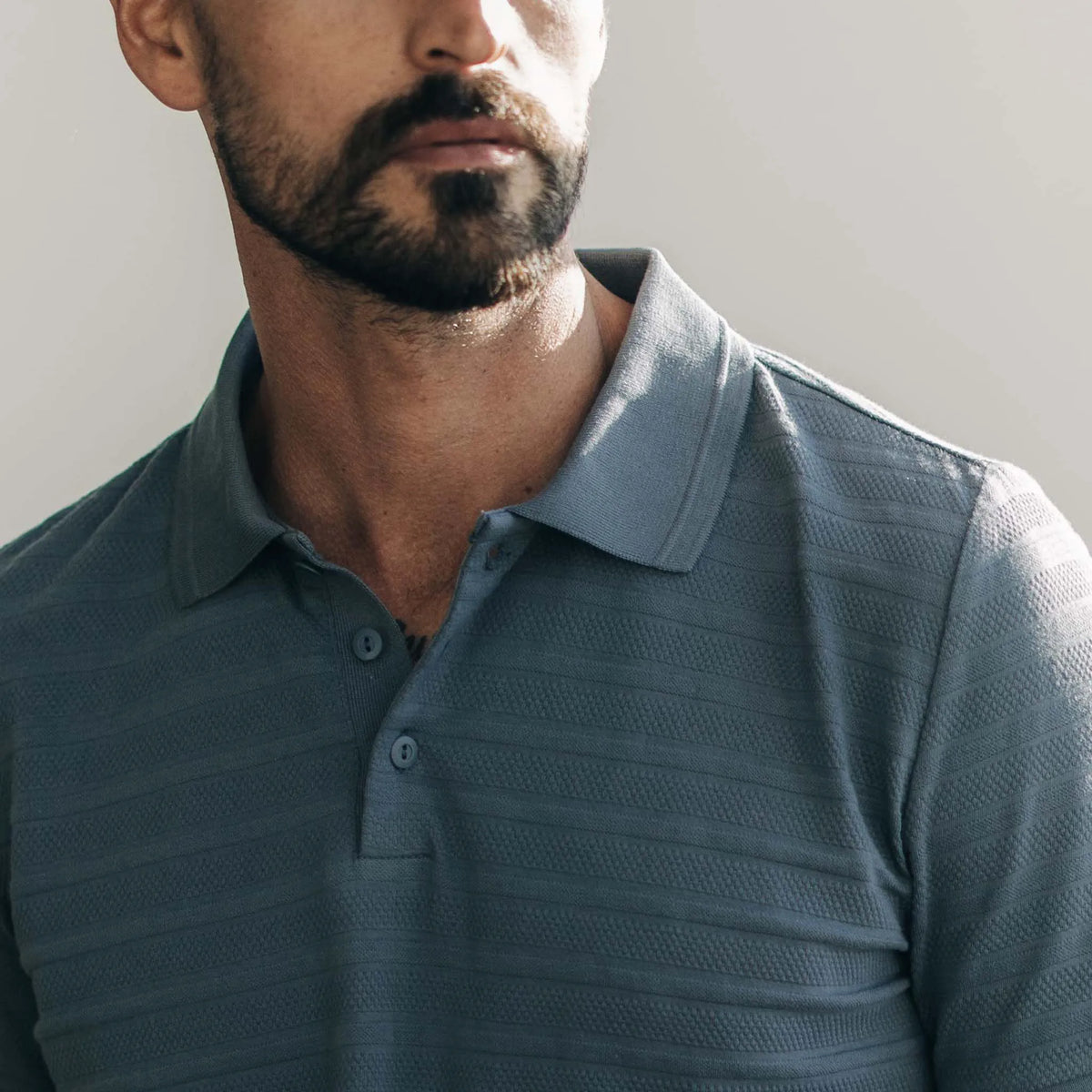 The Jacquard Polo in Storm