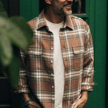 The Ledge Shirt in Sun Baked Brick Plaid