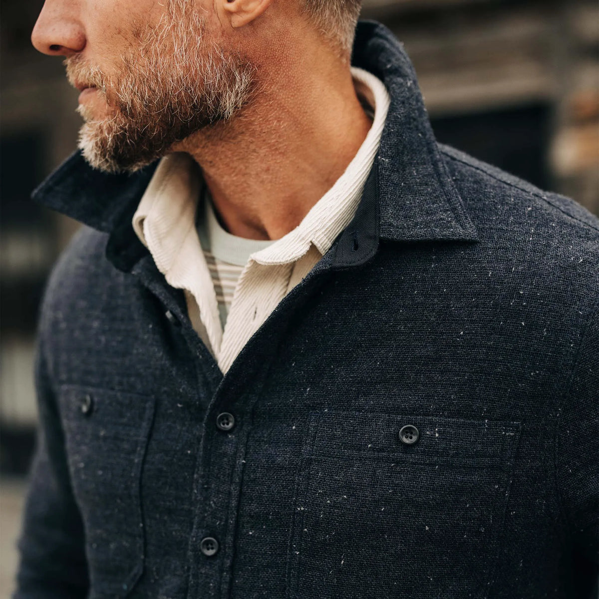 The Lined Utility Shirt in Charcoal Donegal