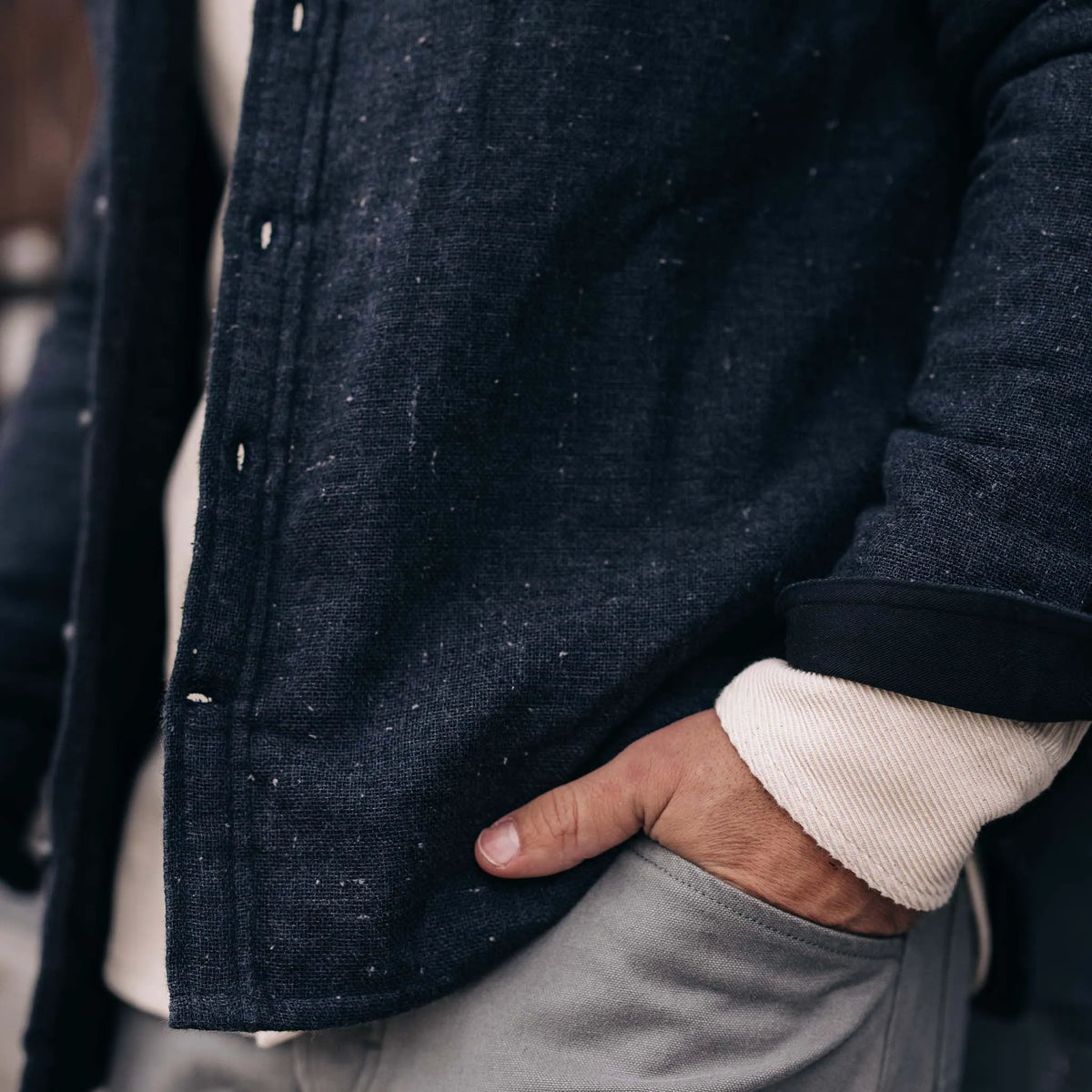 The Lined Utility Shirt in Charcoal Donegal
