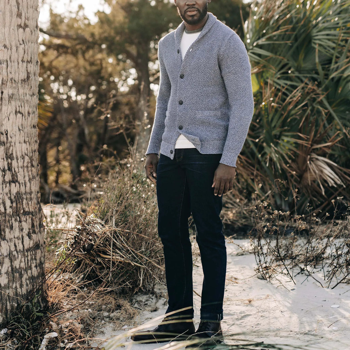 The Slim Jean in Wallace Wash Organic Selvage