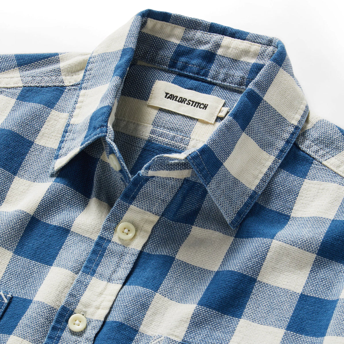 The Utility Shirt in Sun Bleached Indigo Check
