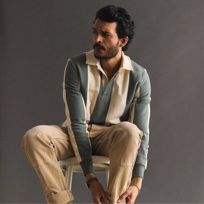 The Rugby Shirt in Deep Sea Stripe
