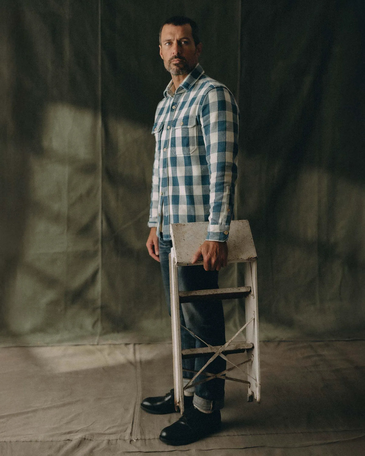 The Division Shirt in Washed Indigo Check