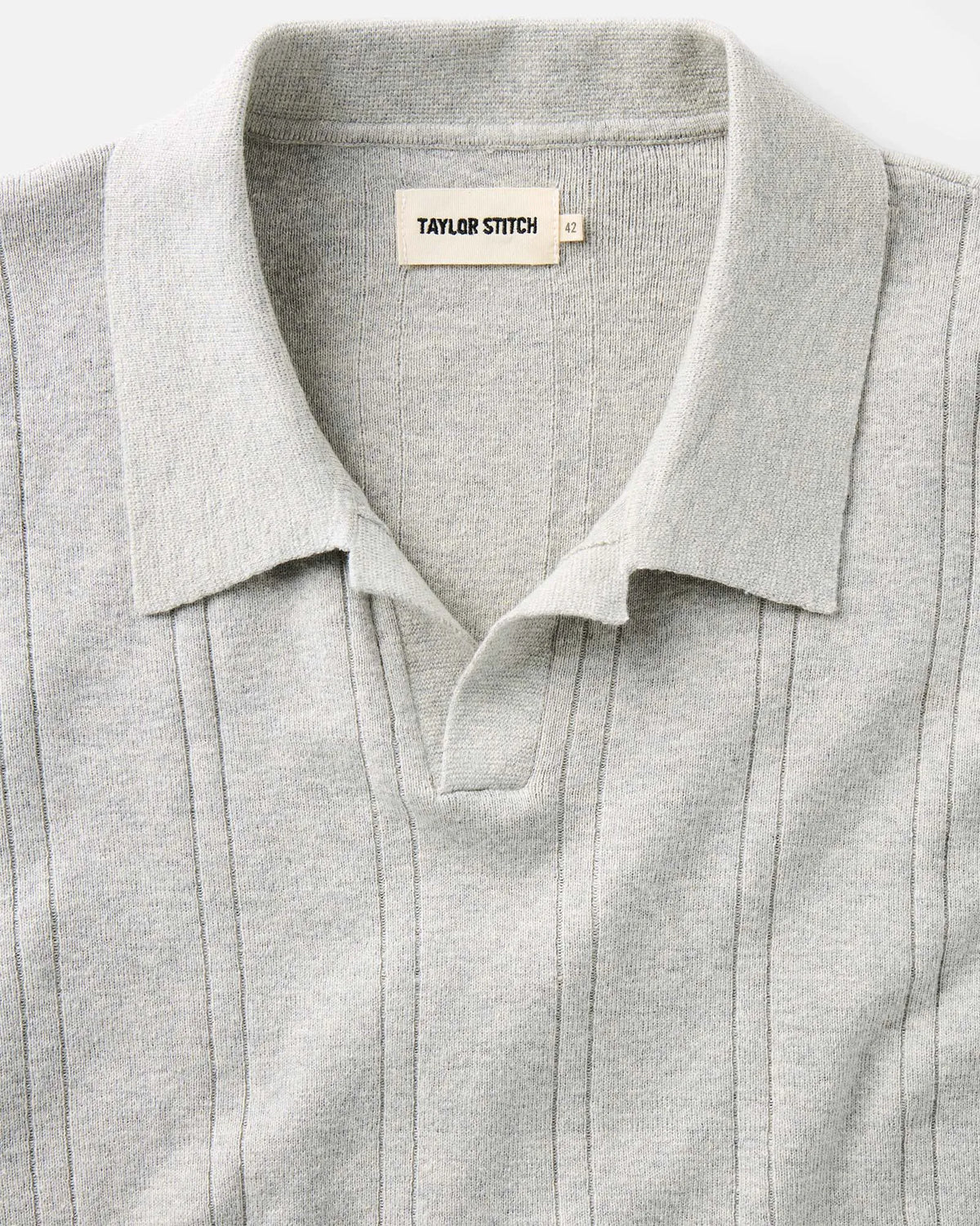 The Valencia Sweater Polo in Heather Grey Rib
