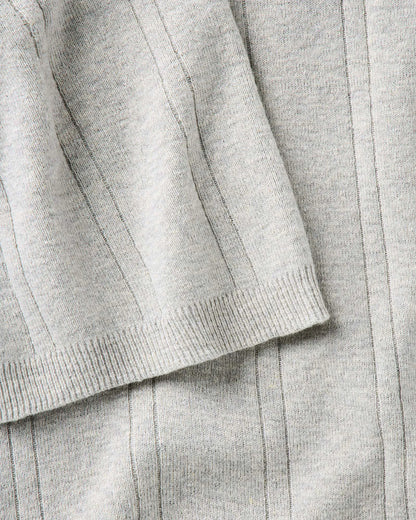 The Valencia Sweater Polo in Heather Grey Rib