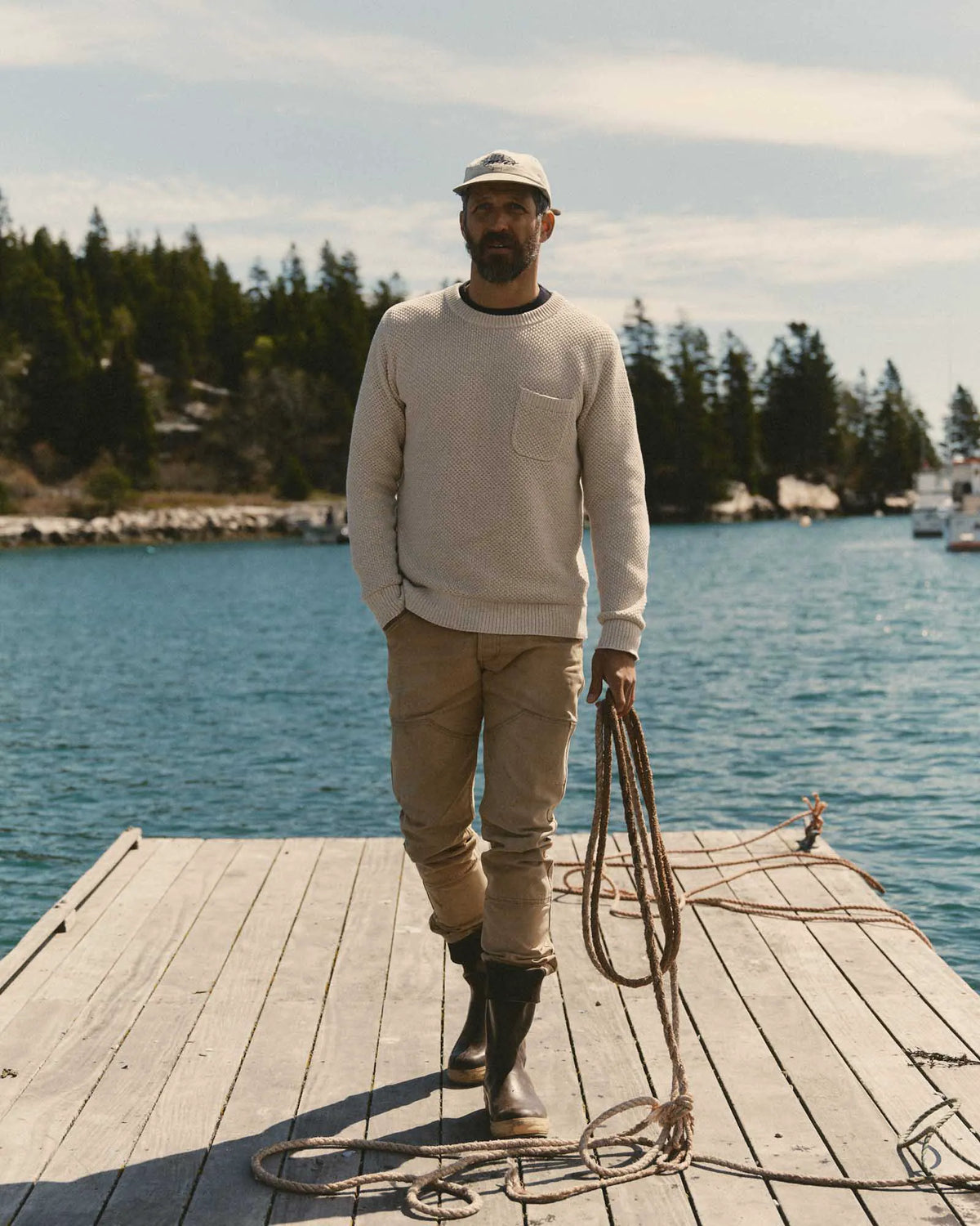 The Crawford Crew Sweater in Marled Natural