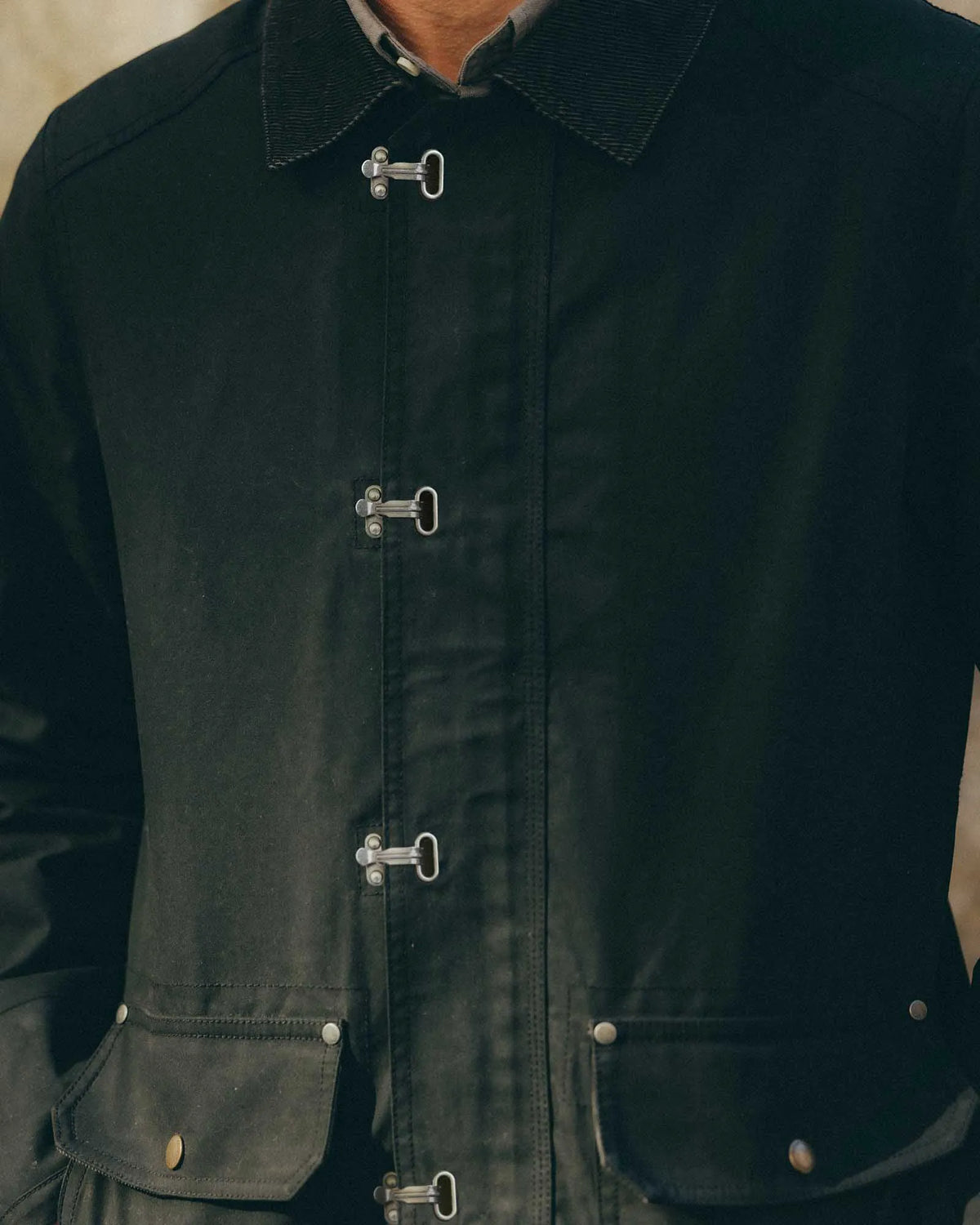 The Cinder Jacket in Coal Dry Wax
