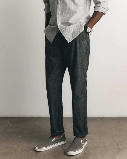 The Easy Pant in Black Indigo Chambray