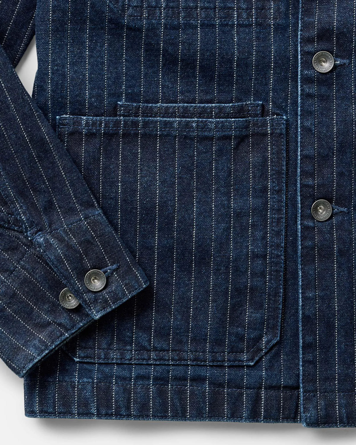 The Fremont Jacket in Rinsed Indigo Dobby Denim