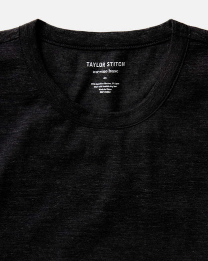 The Merino Tee in Heather Black
