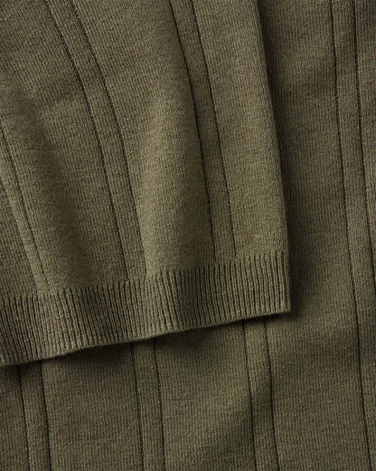 The Valencia Sweater Polo in Heather Cilantro Rib