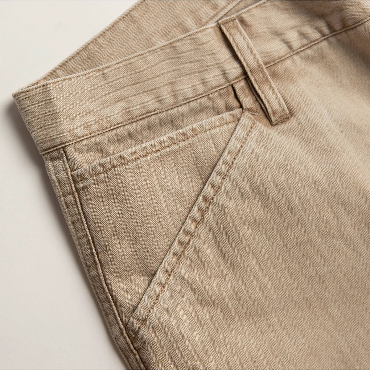 The Camp Pant in Khaki Herringbone