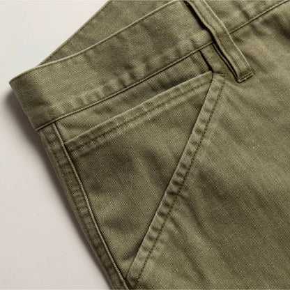 The Camp Pant in Olive Herringbone