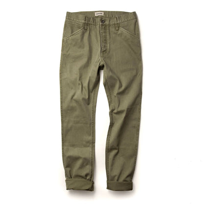 The Camp Pant in Olive Herringbone