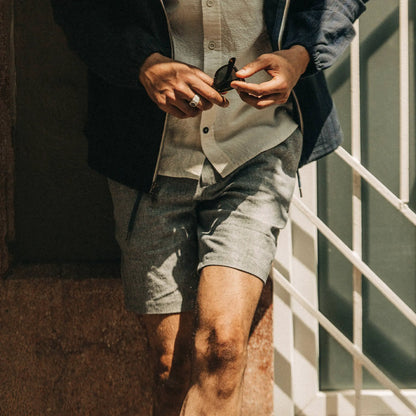 The Easy Short in Navy Herringbone