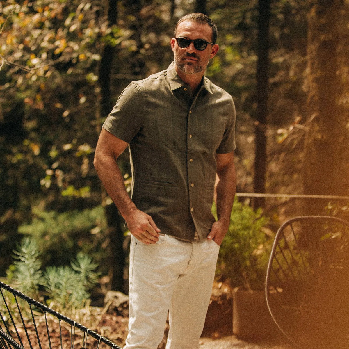 The Havana in Olive Jacquard Stripe