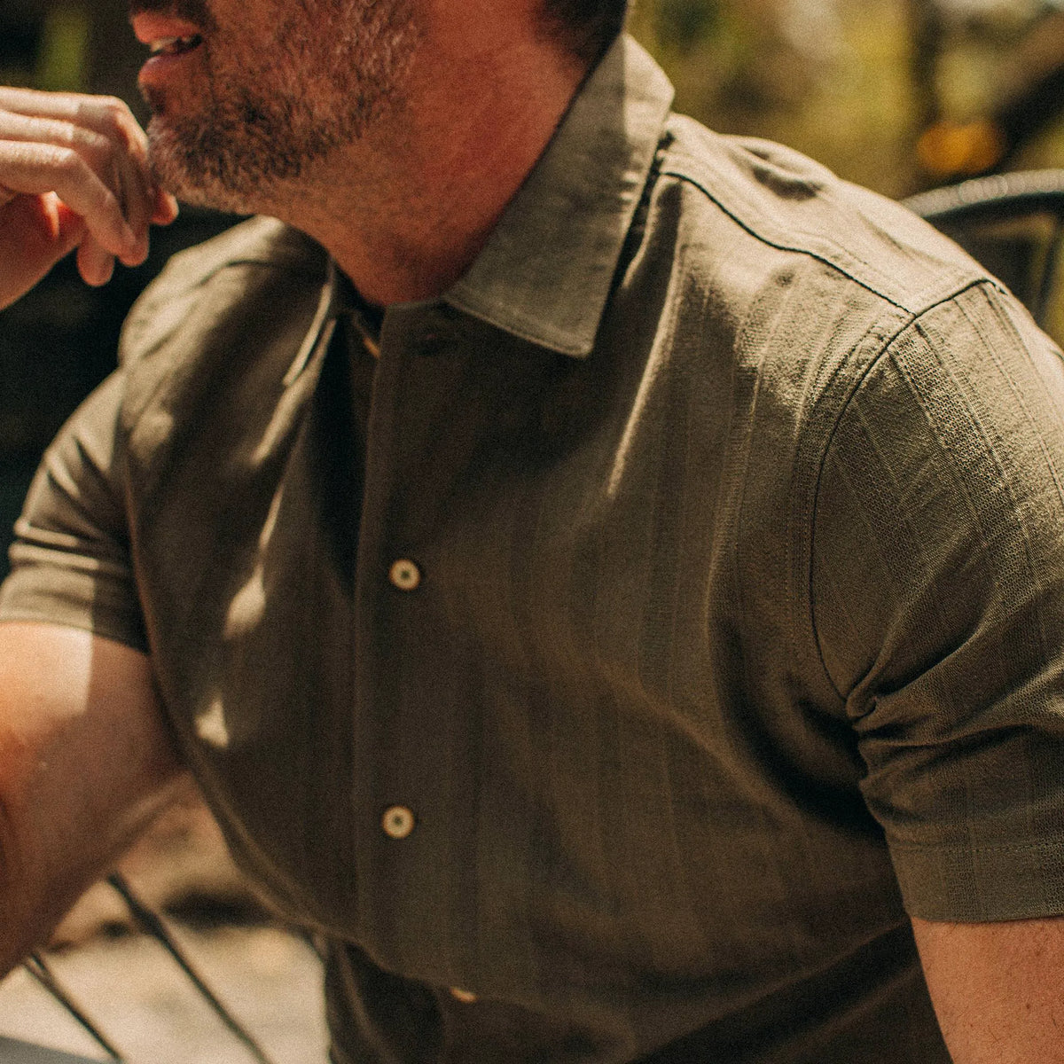 The Havana in Olive Jacquard Stripe