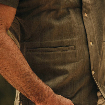 The Havana in Olive Jacquard Stripe