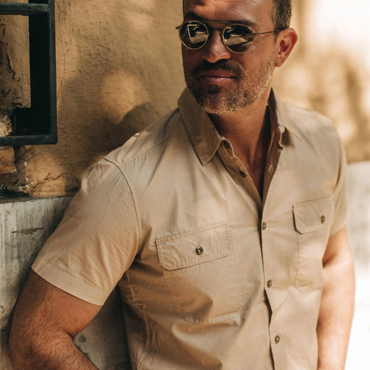 The Short Sleeve Officer Shirt in Khaki