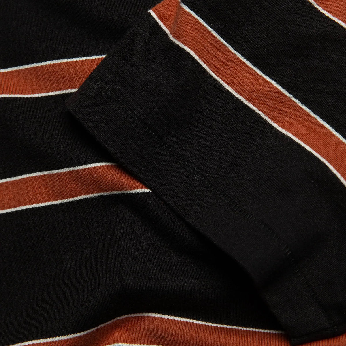The Organic Cotton Tee in Coal and Rust Stripe