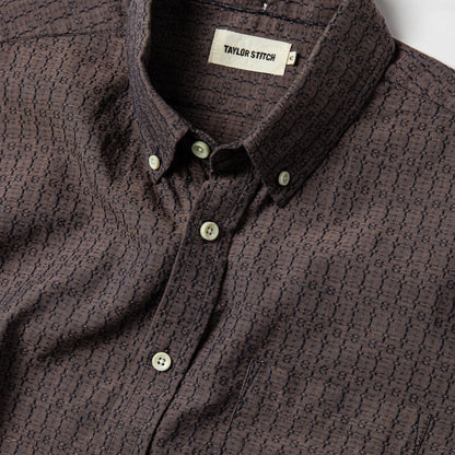 The Short Sleeve Jack in Cocoa Dobby
