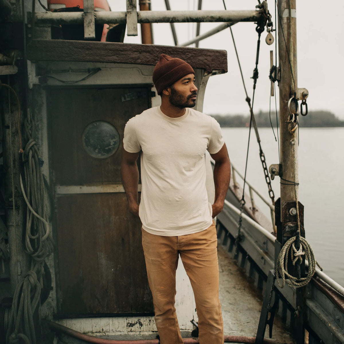 The Cotton Hemp Tee in Sand