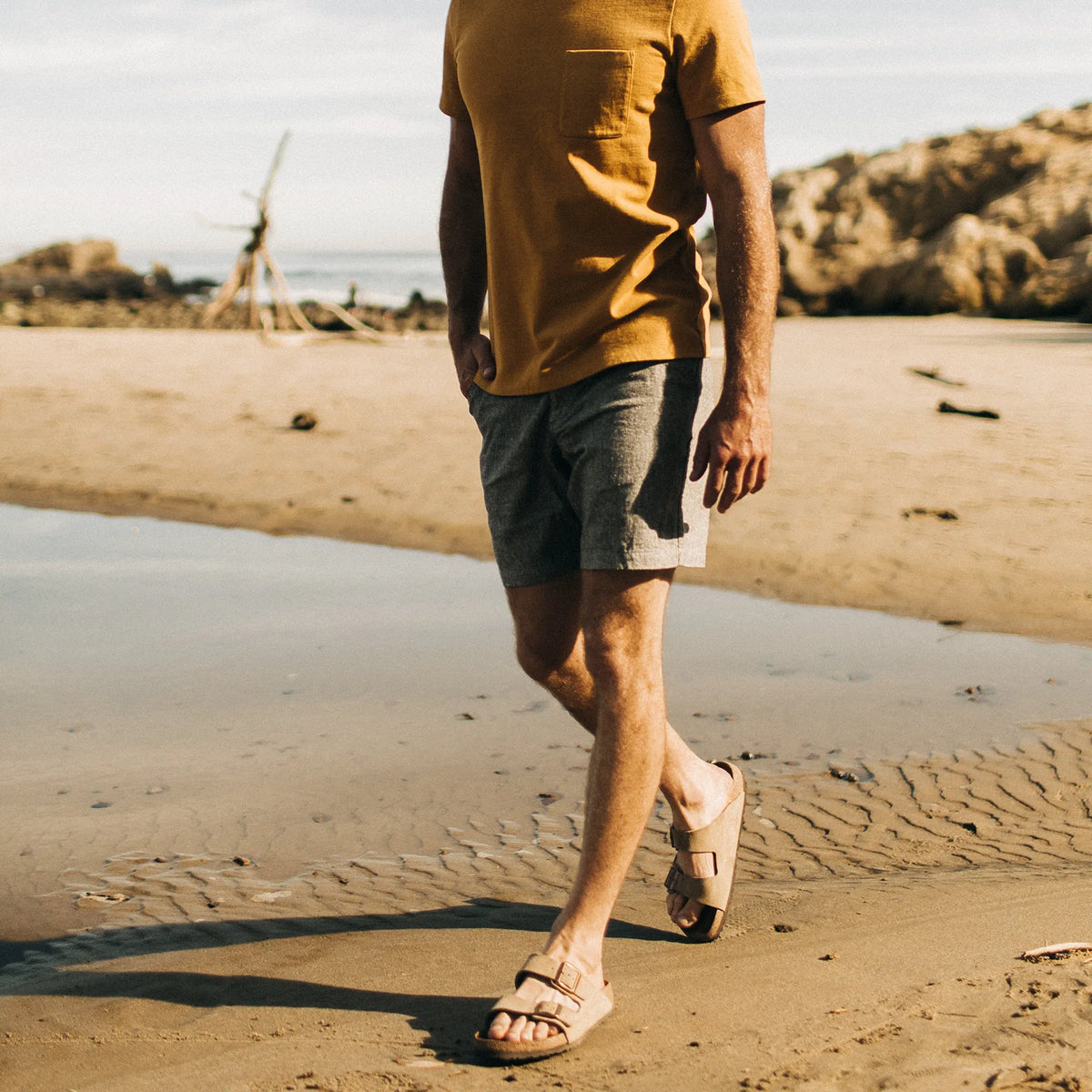The Easy Short in Charcoal Herringbone