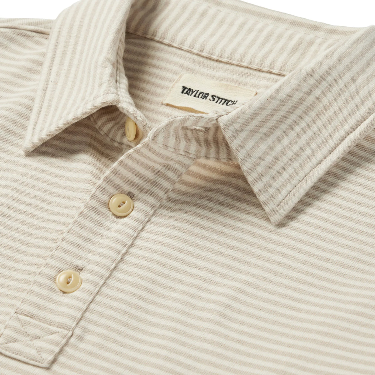 The Heavy Bag Polo in Natural and Oatmeal Stripe
