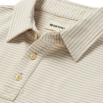 The Heavy Bag Polo in Natural and Oatmeal Stripe