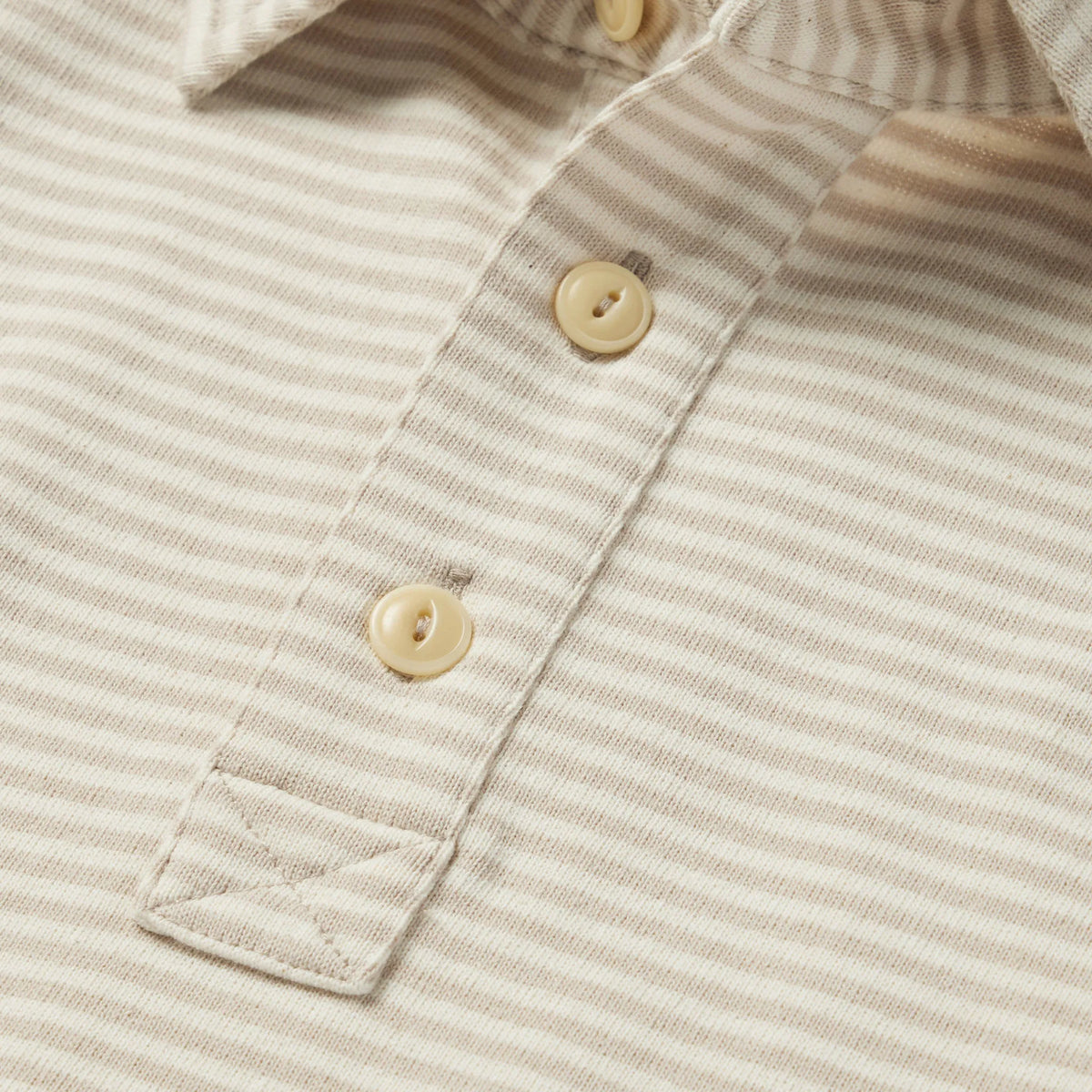 The Heavy Bag Polo in Natural and Oatmeal Stripe
