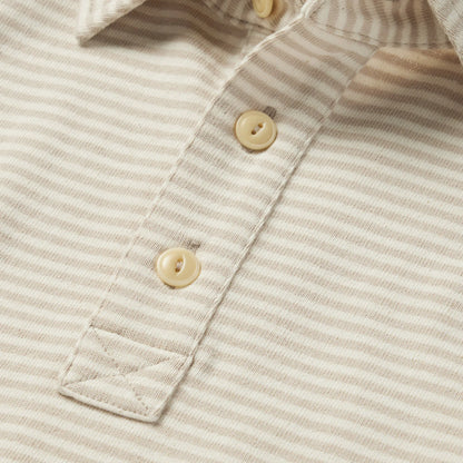 The Heavy Bag Polo in Natural and Oatmeal Stripe