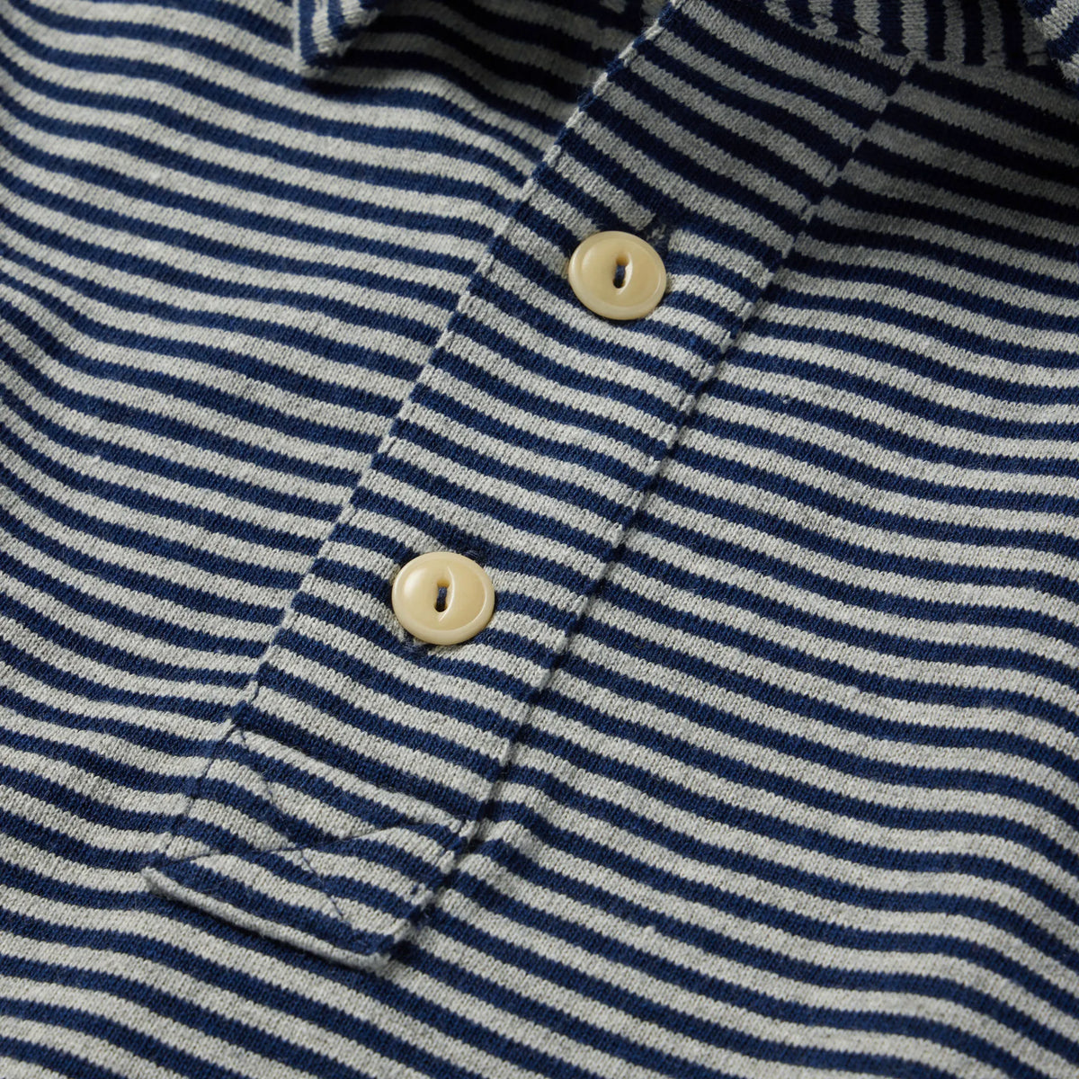 The Heavy Bag Polo in Navy and Ash Stripe