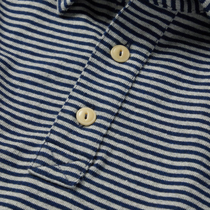 The Heavy Bag Polo in Navy and Ash Stripe