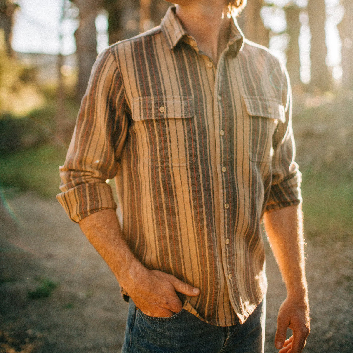 The Ledge Shirt in Sunset Stripe