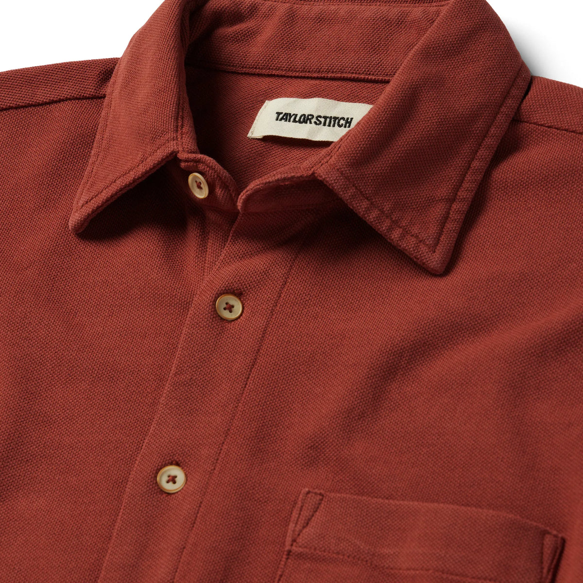 The Short Sleeve California in Red Clay Pique