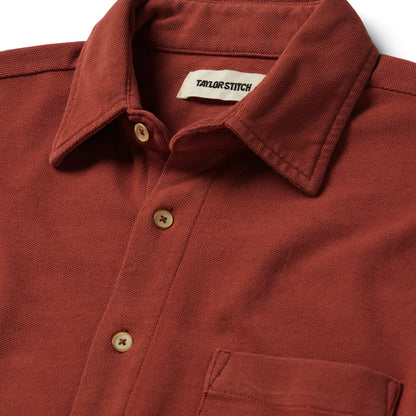 The Short Sleeve California in Red Clay Pique