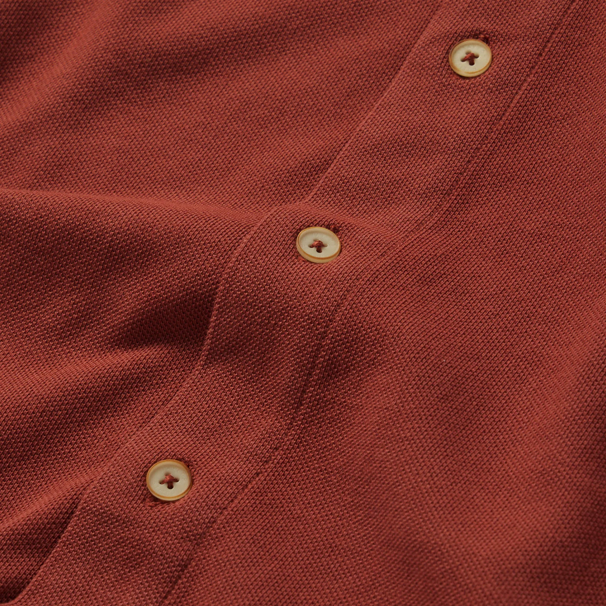 The Short Sleeve California in Red Clay Pique