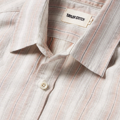 The Short Sleeve California in Dusty Rose Stripe
