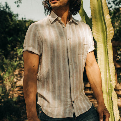 The Short Sleeve California in Dusty Rose Stripe