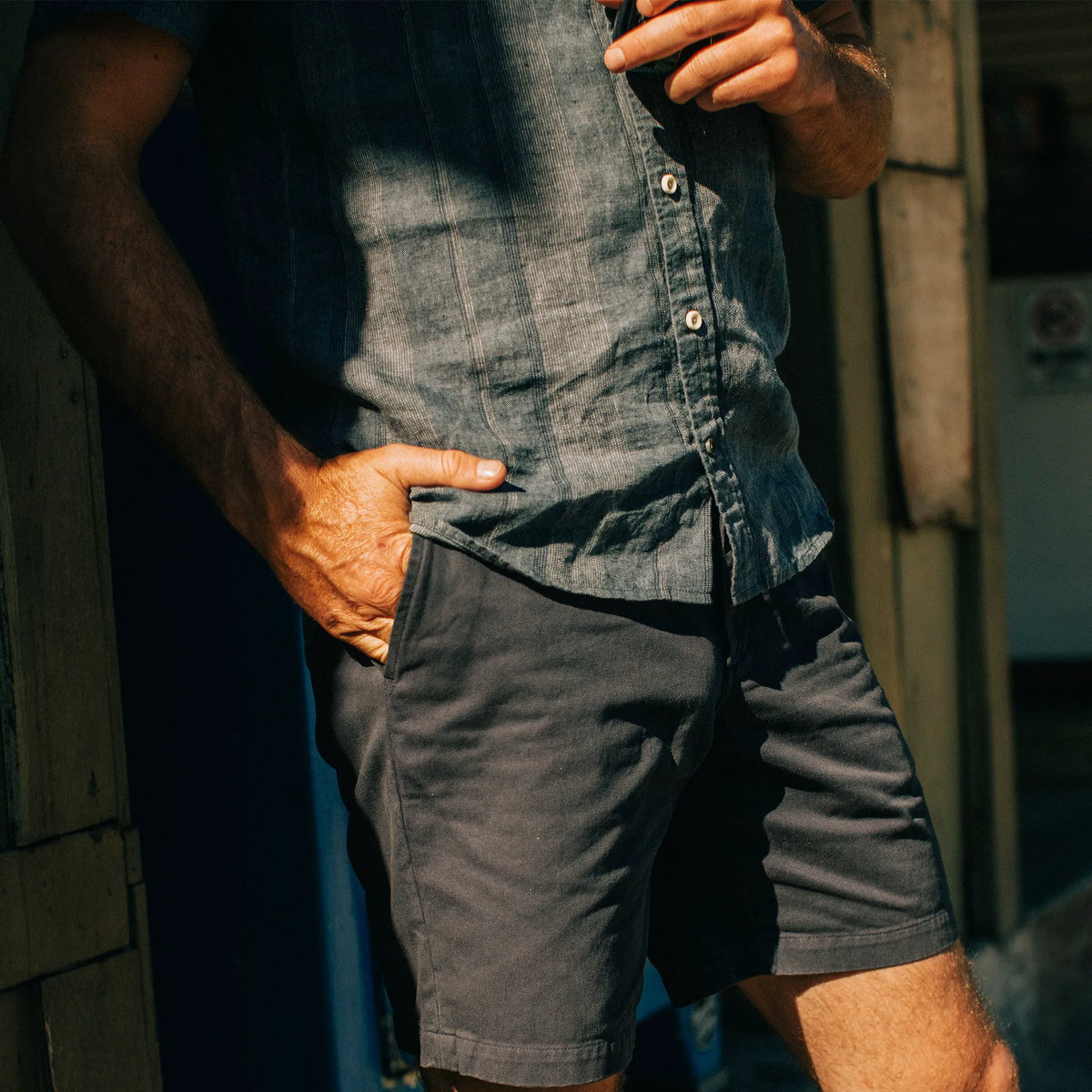 The Short Sleeve California in Dusk Stripe