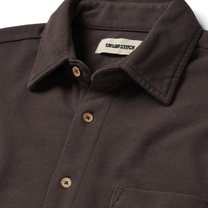 The Short Sleeve California in Espresso Pique